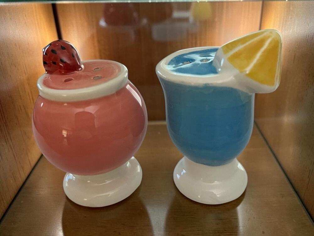 Ceramic Cocktail Salt and Pepper Shaker Set